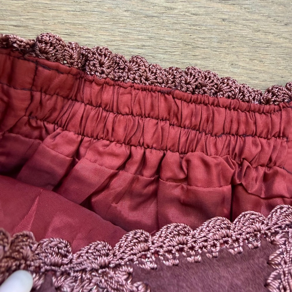 Double D Ranchwear Womens Burgundy Suede Diamond Patchwork Maxi Skirt Size M - Picture 9 of 10